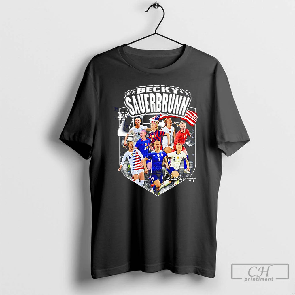 Classic Becky Sauerbrunn Uswnt Player Collage T Shirts