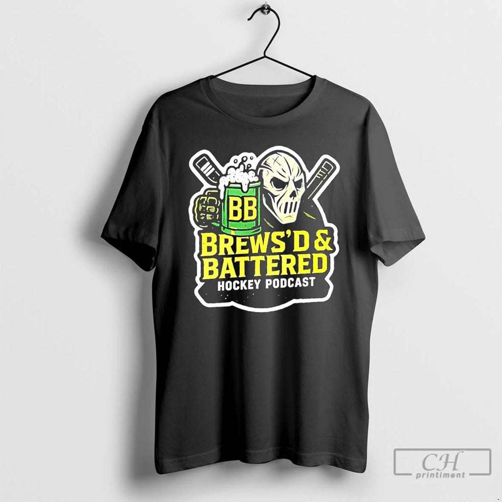 Classic Brewsd And Battered Hockey Podcast T Shirts