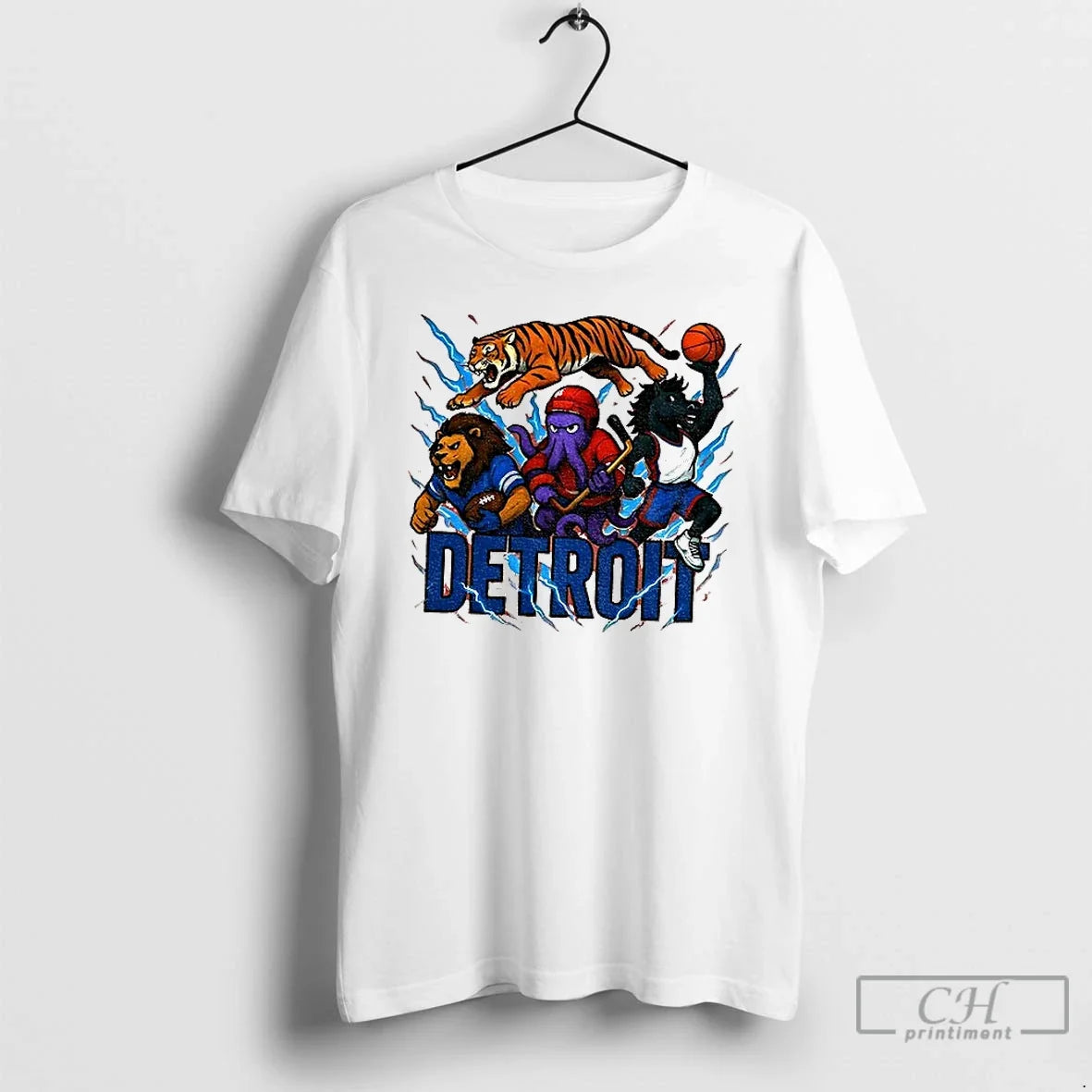 Classic Detroit Sports Team Mascots Detroit Lions Tigers Red Wings Pistons