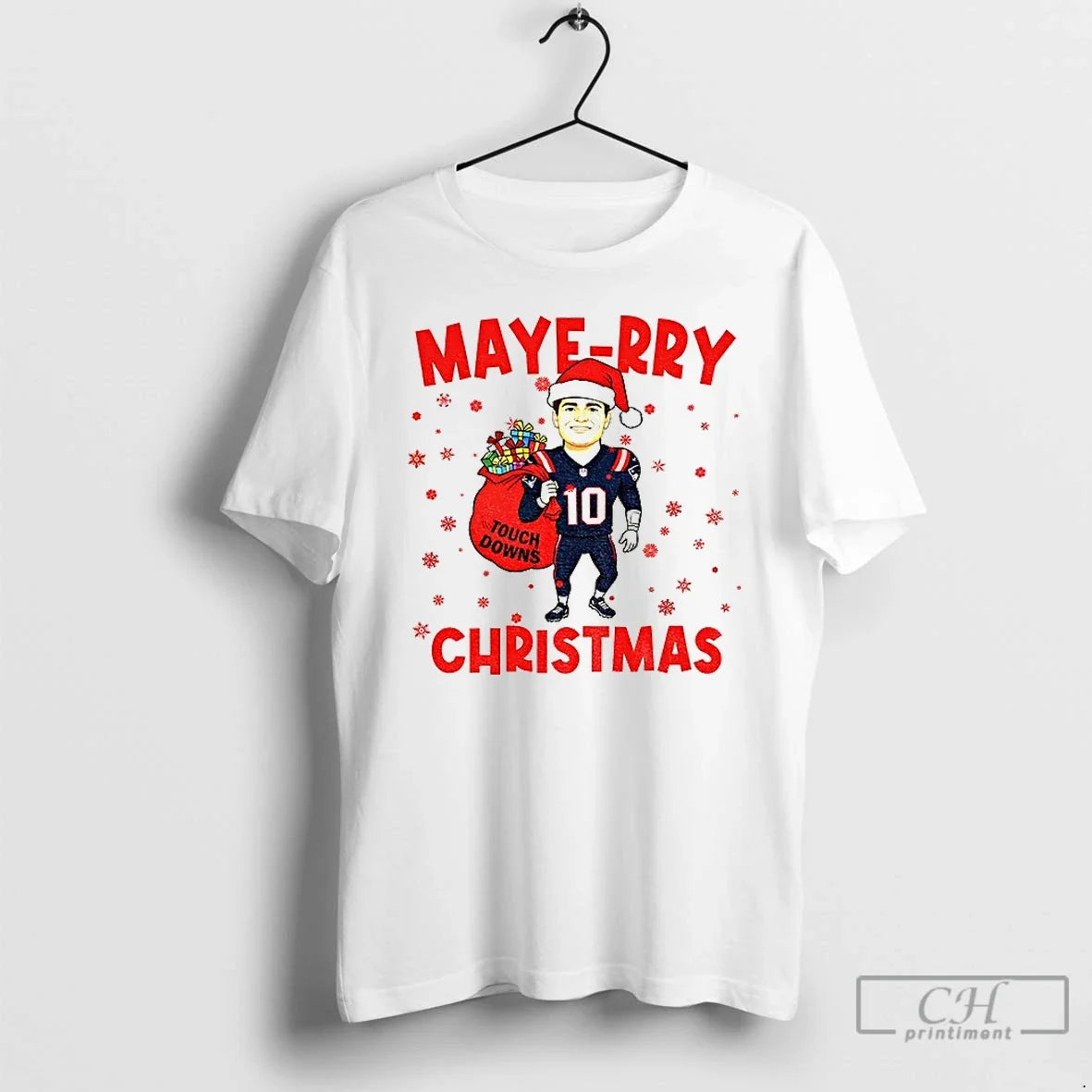 Classic Drake Maye Santa Hat Touchdowns Maye Rry Merry