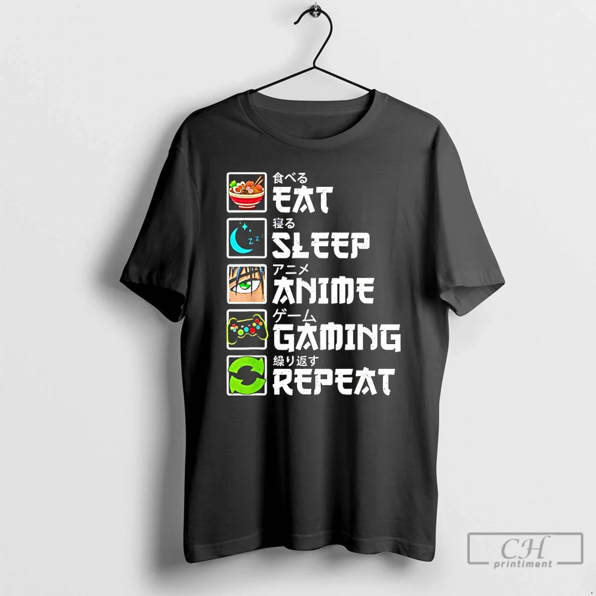 Classic Eat Sleep Anime Gaming Repeat Gamer