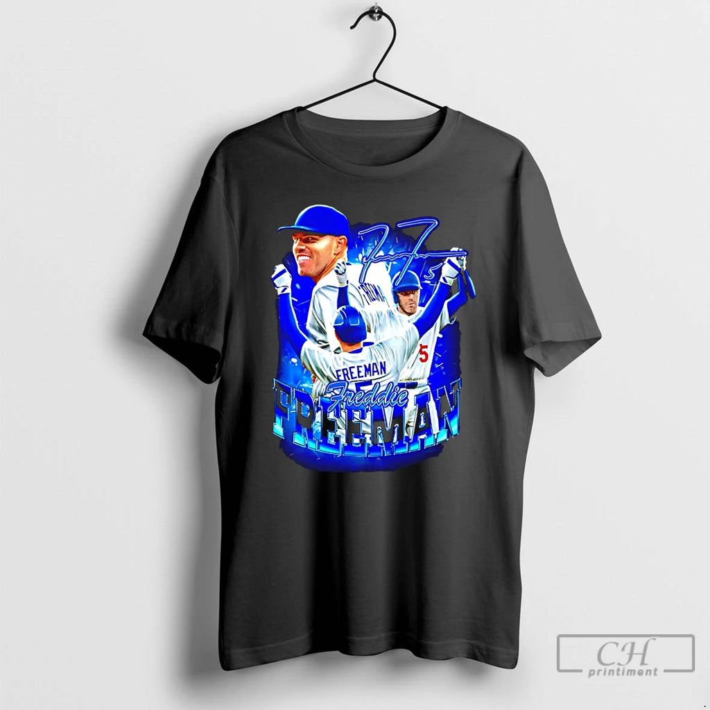 Classic Freddie Freeman Los Angeles Dodgers Signature Player Collage T Shirts