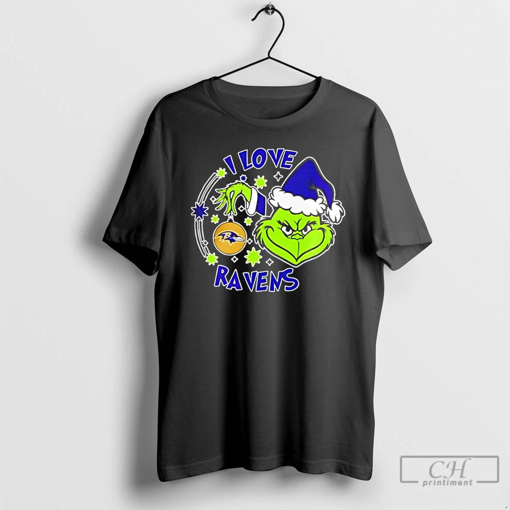 Classic Grinch I Love Baltimore Ravens They Hate Us Because They Aint Us 2 Sided