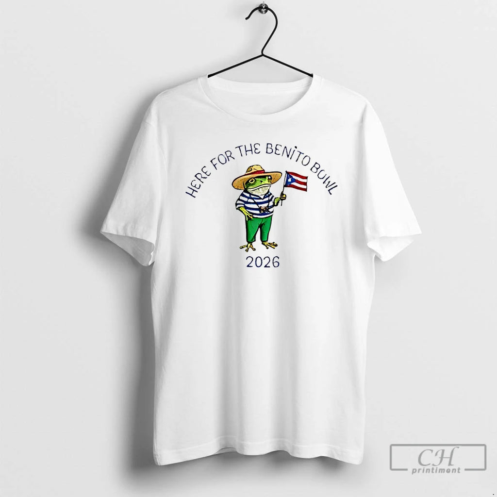 Classic Here For The Benito Bowl 2026 Frog Puerto Rican Flag T Shirts