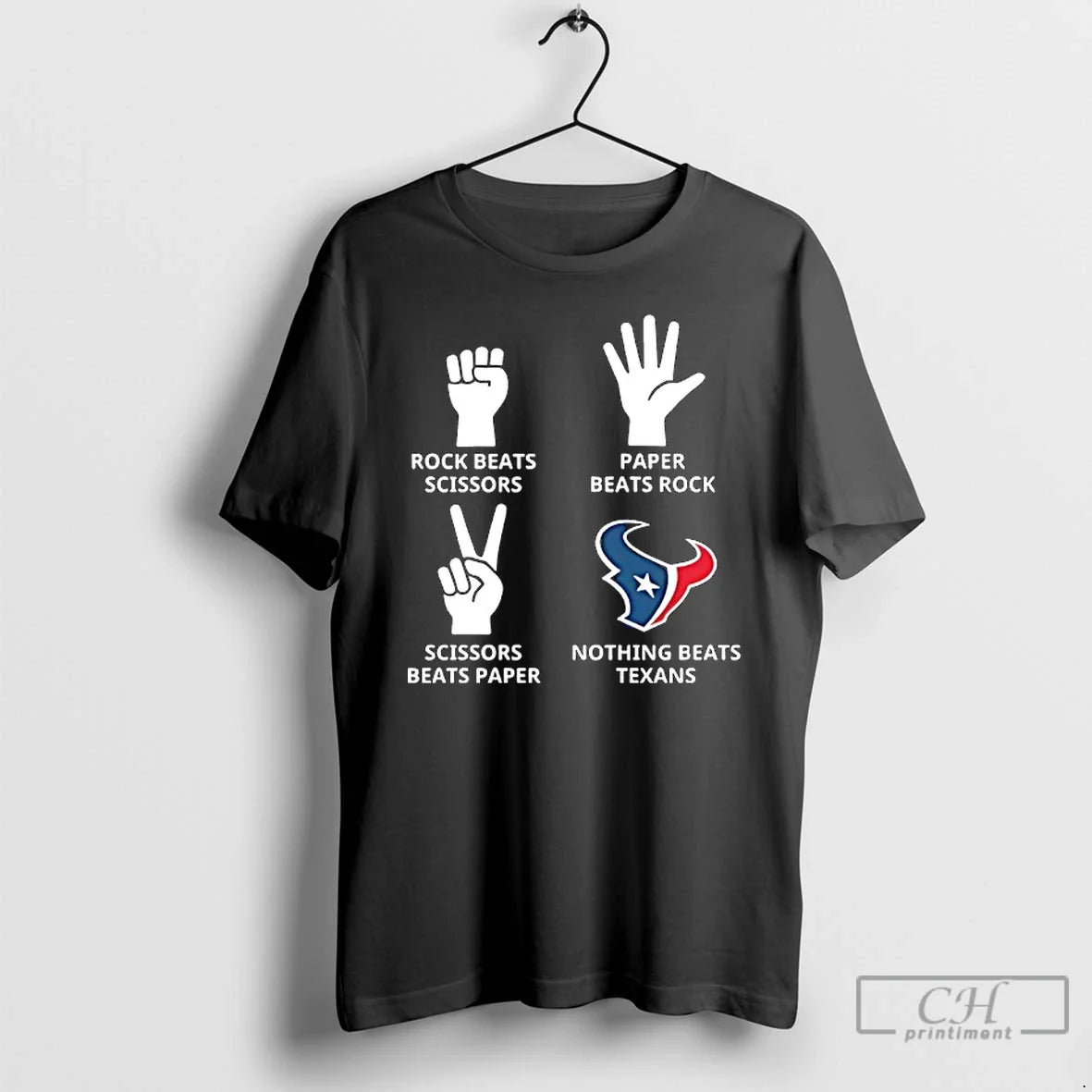 Classic Houston Texans Nothing Beats Rock Beats Scissors Paper Beats Rock Scissors Beats Paper