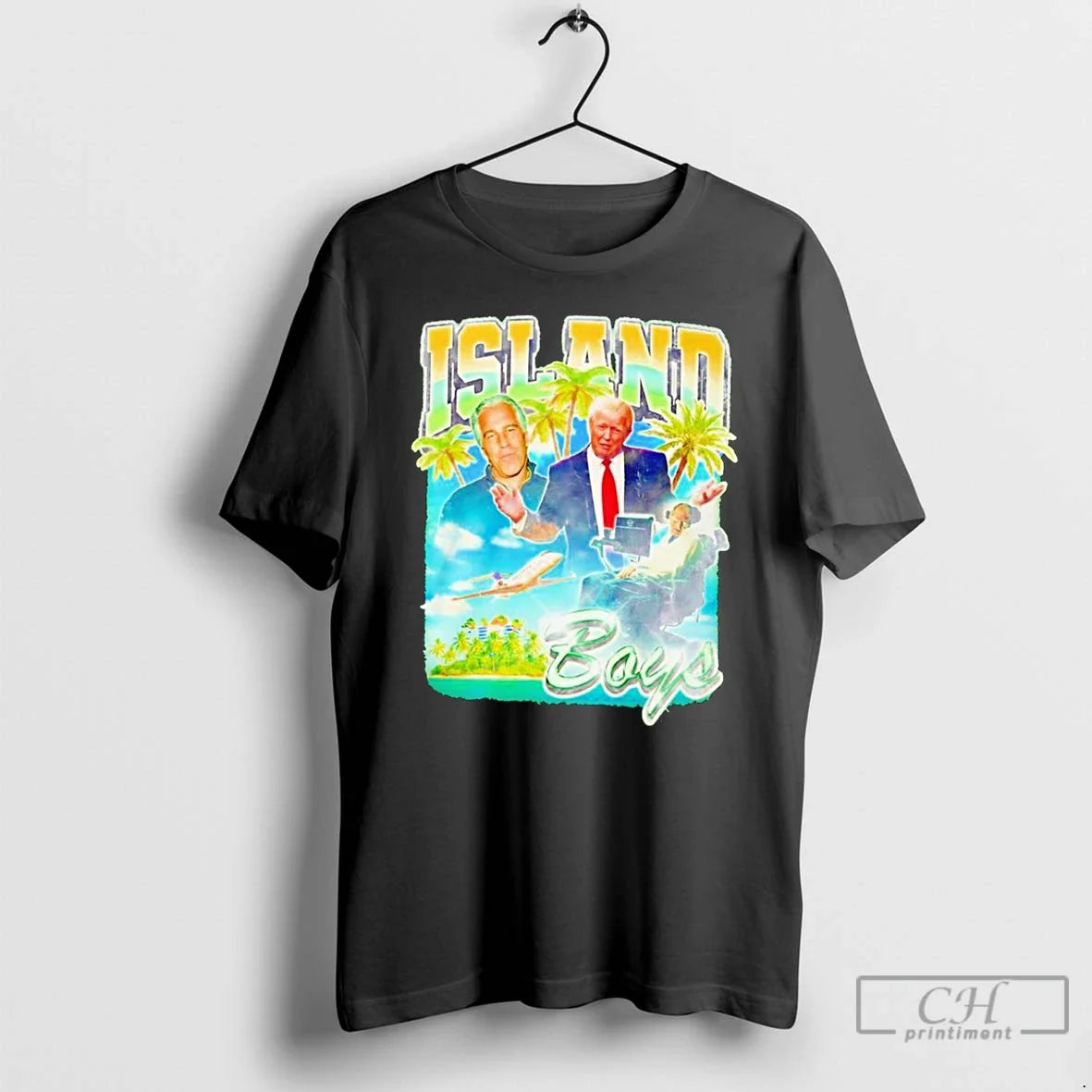 Classic Island Jeffrey Epstein Donald Trump Stephen Hawking Retro