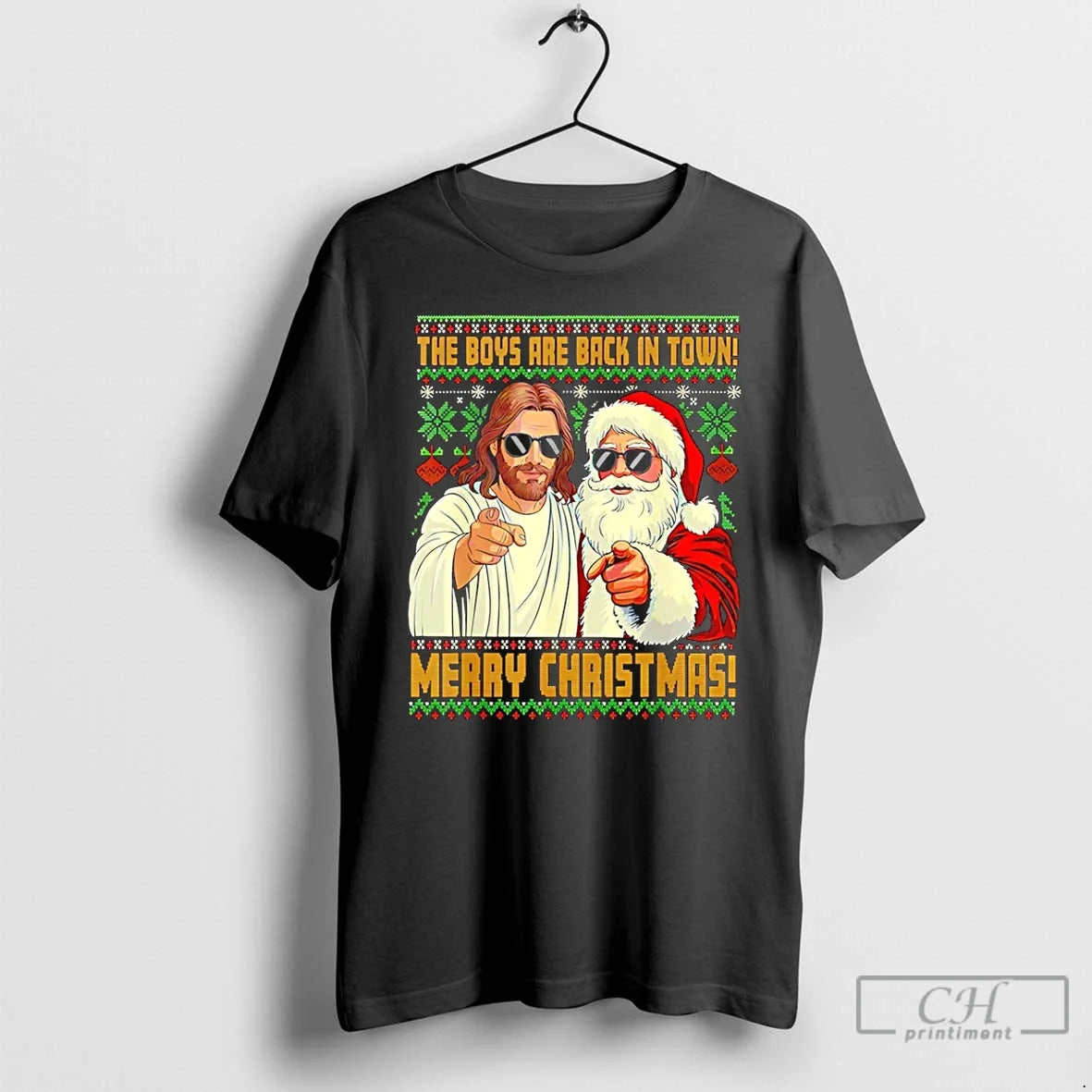 Classic Jesus Santa Are Back Town Merry