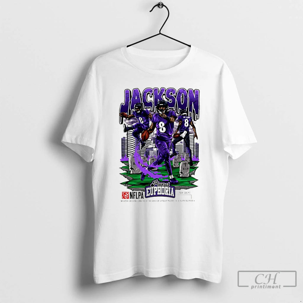 Classic Lamar Jackson Baltimore Ravens Player Comic T Shirts