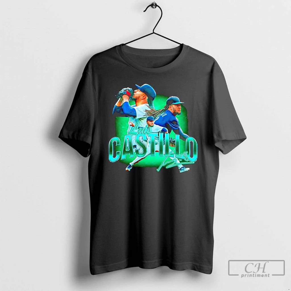Classic Luis Castillo Seattle Mariners Signature Player Collage T Shirts