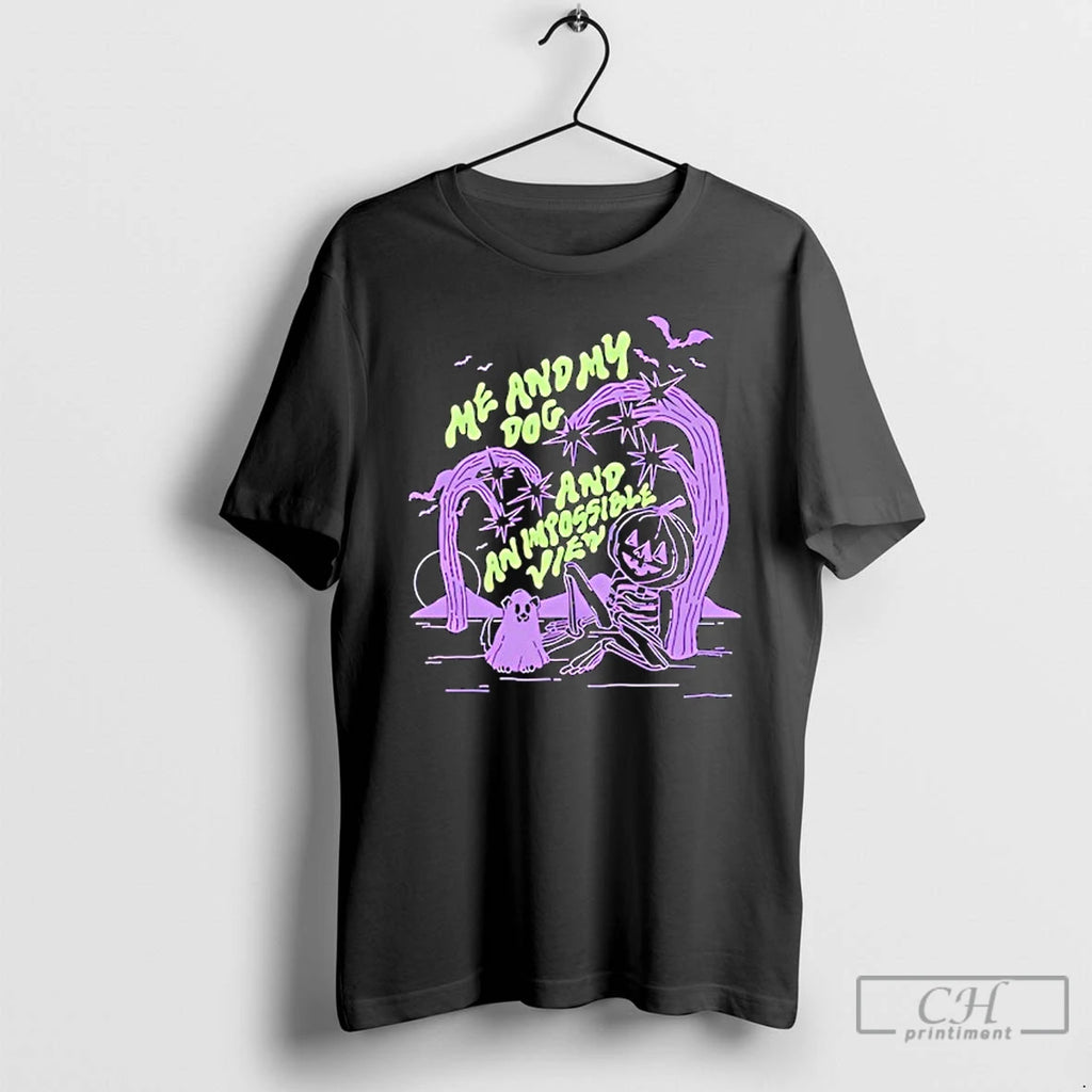 Classic Me And My Dog And An Impossible View Halloween T Shirts