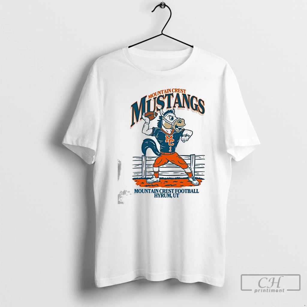 Classic Mountain Crest Mustangs Football Mascot Hyrum Ut 2025 T Shirts