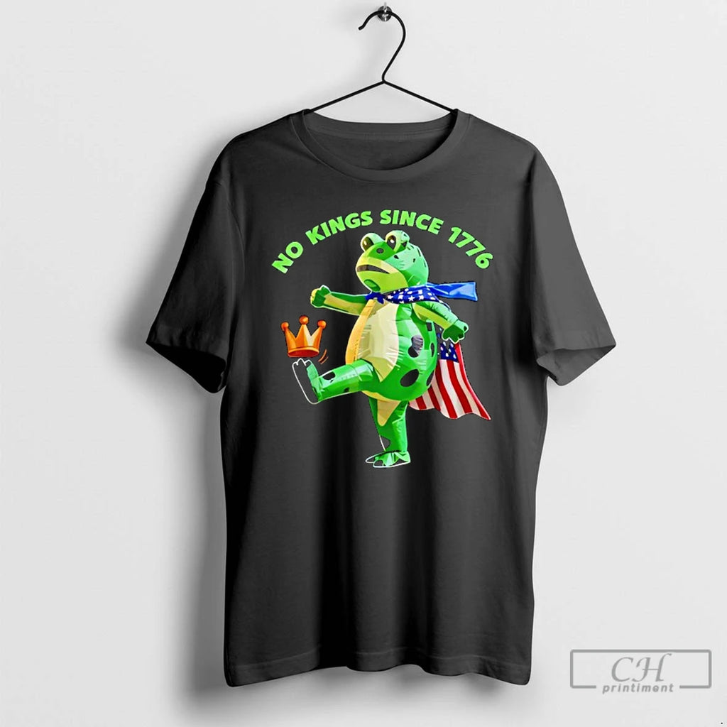Classic No Kings Since 1776 Portland Frog Kicking Crown T Shirts