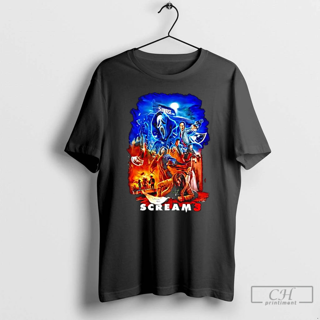 Classic Scream 3 Halloween Characters Movie Graphic T Shirts