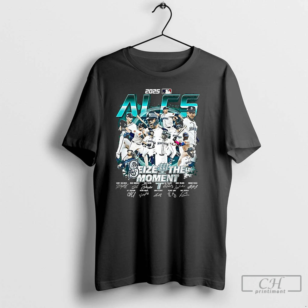 Classic Seattle Mariners Baseball 2025 Seize The Moment Player Signature T Shirts