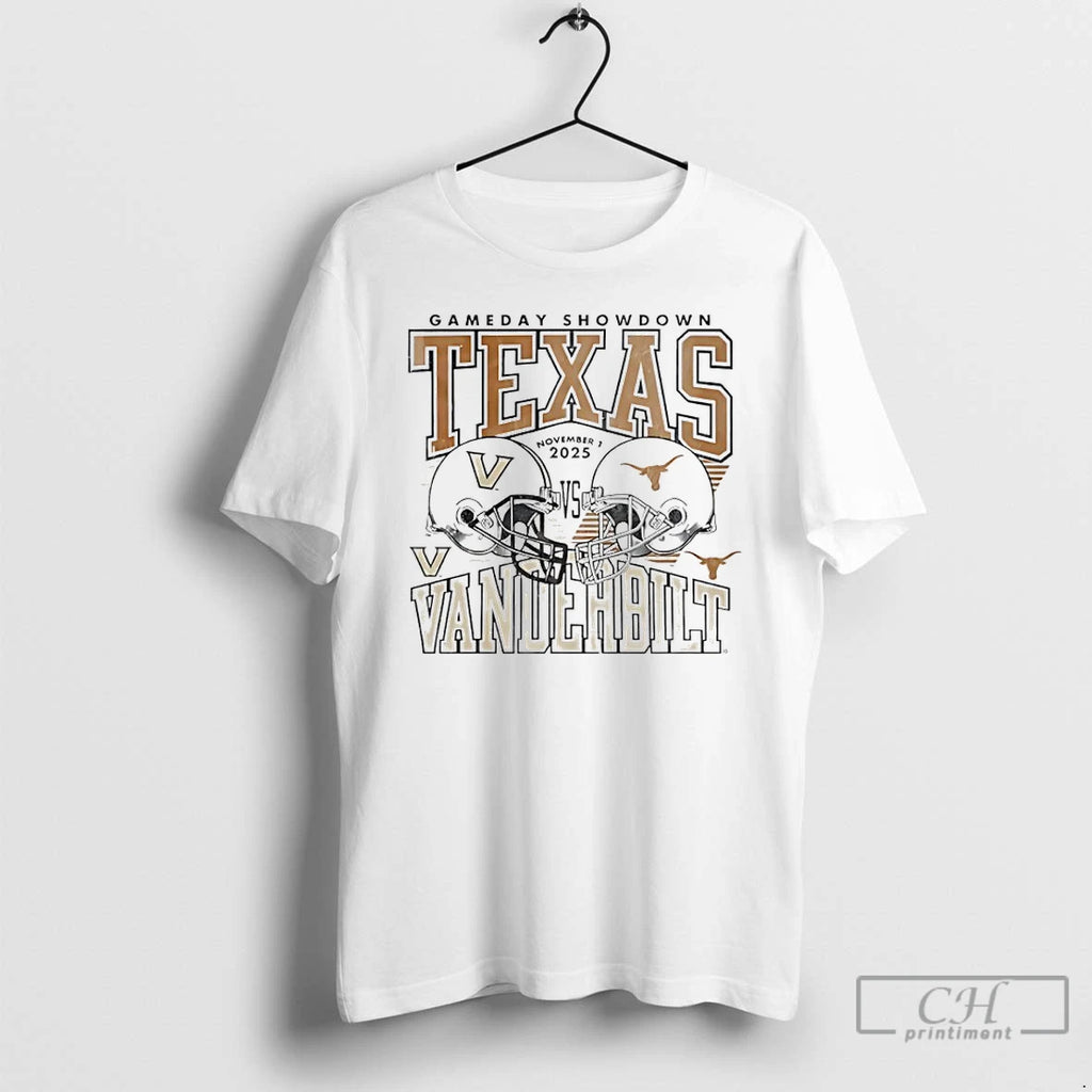 Classic Texas Longhorns Vs Vanderbilt Commodores 2025 Gameday Showdow T Shirts