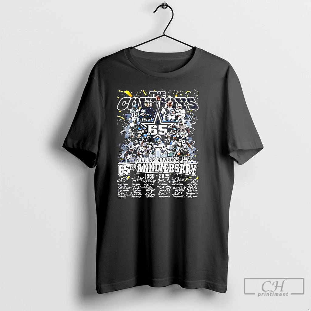 Classic The Dallas Cowboys 65th Anniversary 1960 2025 Player Signature Skyline T Shirts