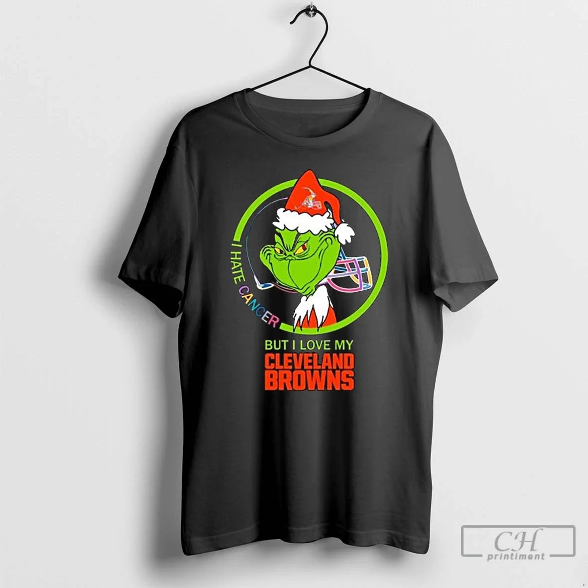 Classic Grinch I Hate Cancer But I Love My Cleveland Browns Merry