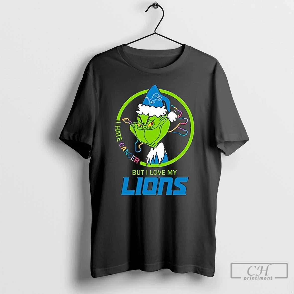 Classic Grinch I Hate Cancer But I Love My Detroit Lions Merry
