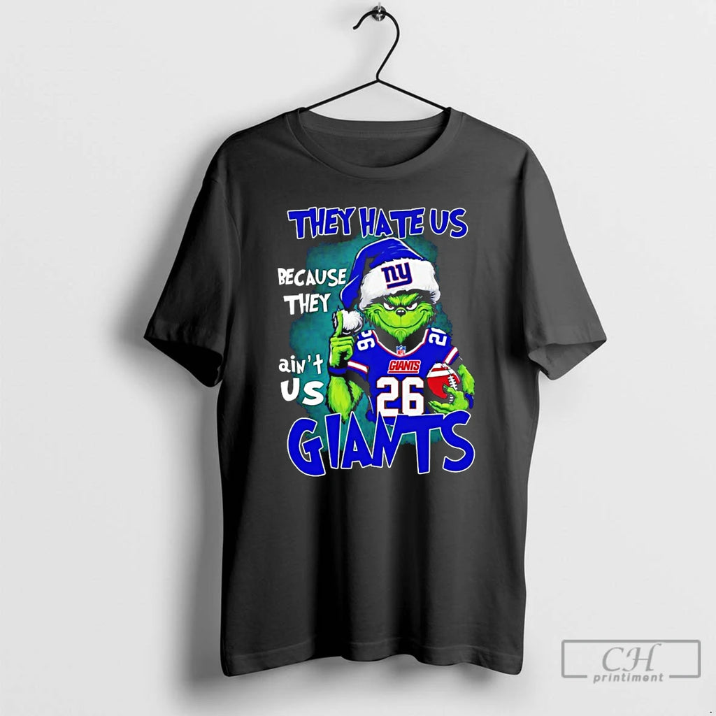 Classic The Grinch They Hate Us Because They Aint Us New York Giants T Shirts