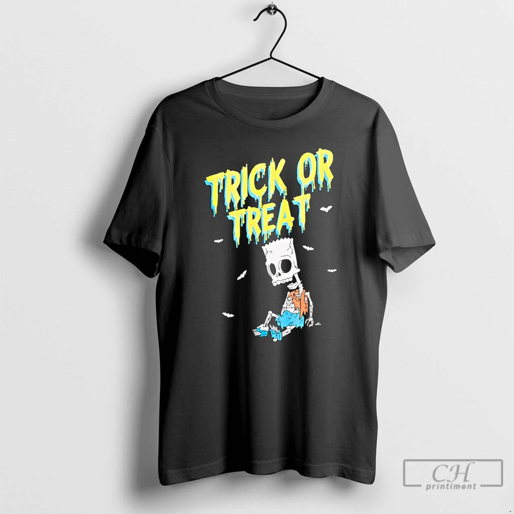 Classic The Simpsons Trick Or Treat Skeleton Halloween T Shirts