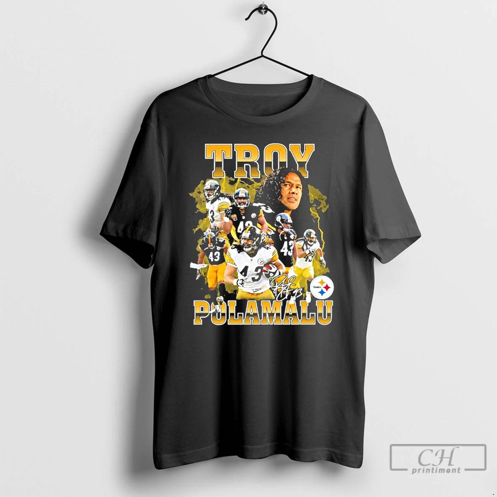 Classic Troy Polamalu Player Signature T Shirts