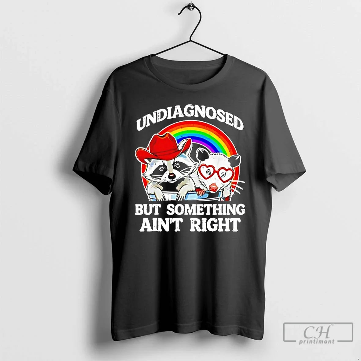 Classic Undiagnosed But Something Aint Right Raccoon Lgbt Rainbow
