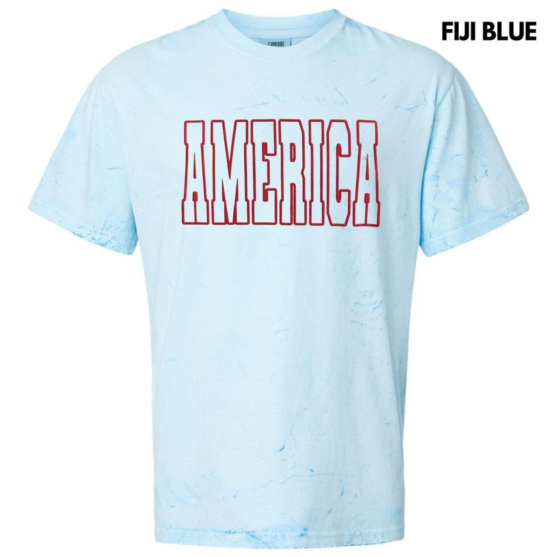Colorblast Red America Puff Colorblast Comfort Colors T-Shirts