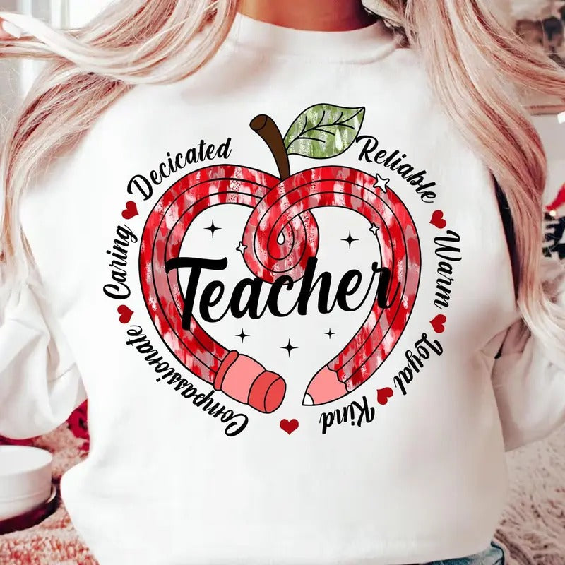 Colorful Teacher Valentine Shirt Shirt Colorful Coquette Bow Pencil Shirt Teacher Pencil Shirt Shirt T-Shirts