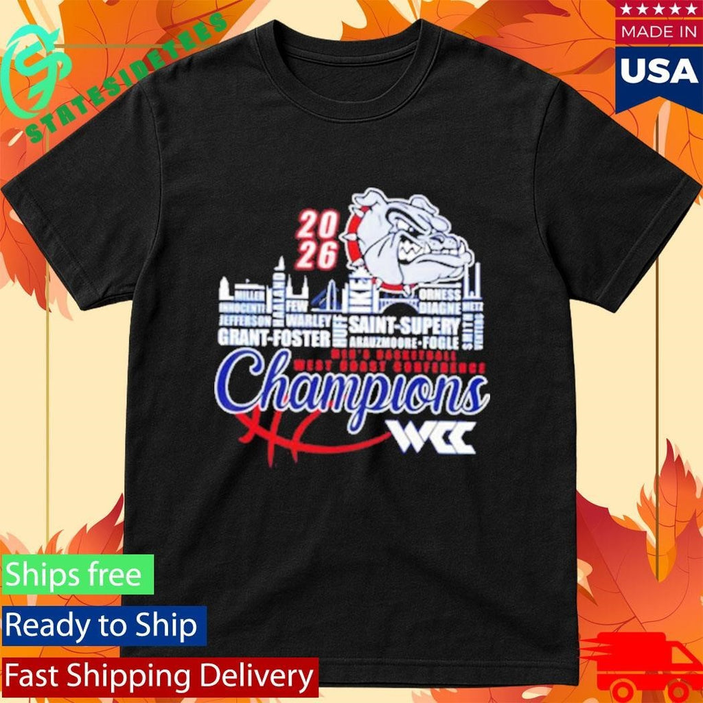 Congrats Gonzaga Bulldogs Champions 2026 WCC Men’s Basketball Mascot Shirt Unisex , , , Long Sleeve Tee