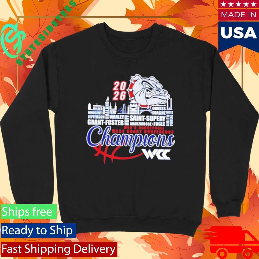 Congrats Gonzaga Bulldogs Champions 2026 WCC Men’s Basketball Mascot Shirt Unisex , , , Long Sleeve Tee
