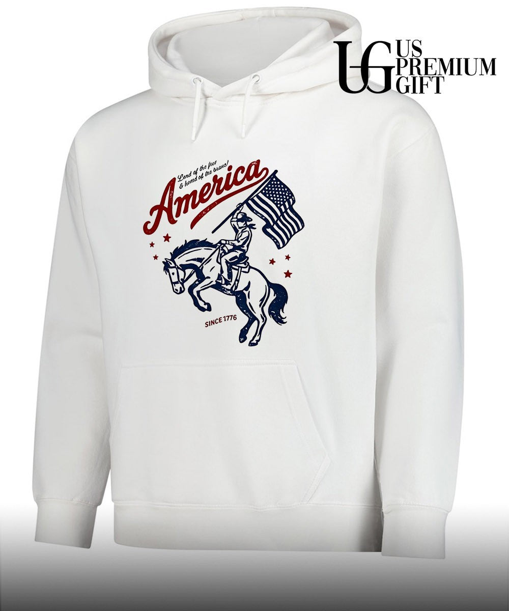 Cowboy on Bucking Horse Land of the free and home of the brave America since 1776 shirt