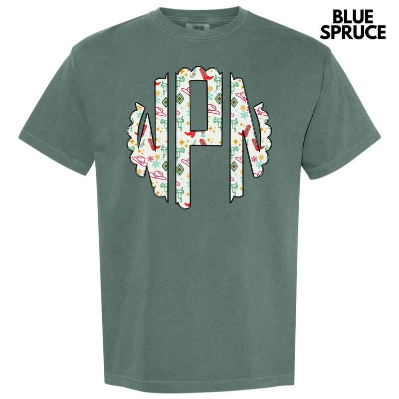 Cowgirl Monogram Comfort Colors 'NLB' T-Shirts
