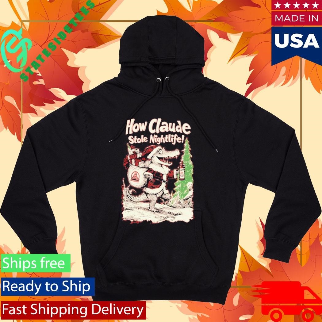 Crocodile How Claude Stole Nightlife Christmas Shirt Unisex , , , Long Sleeve Tee