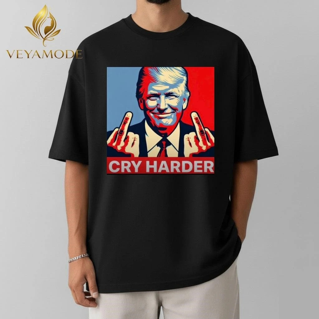 Cry harder Trump one finger tee Unisex , , , Long Sleeve Tee