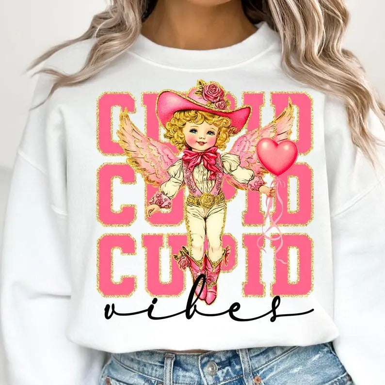 Cupid Valentine Glitter Valentine Valentine Shirt Retro Valentine Cupid T-Shirts