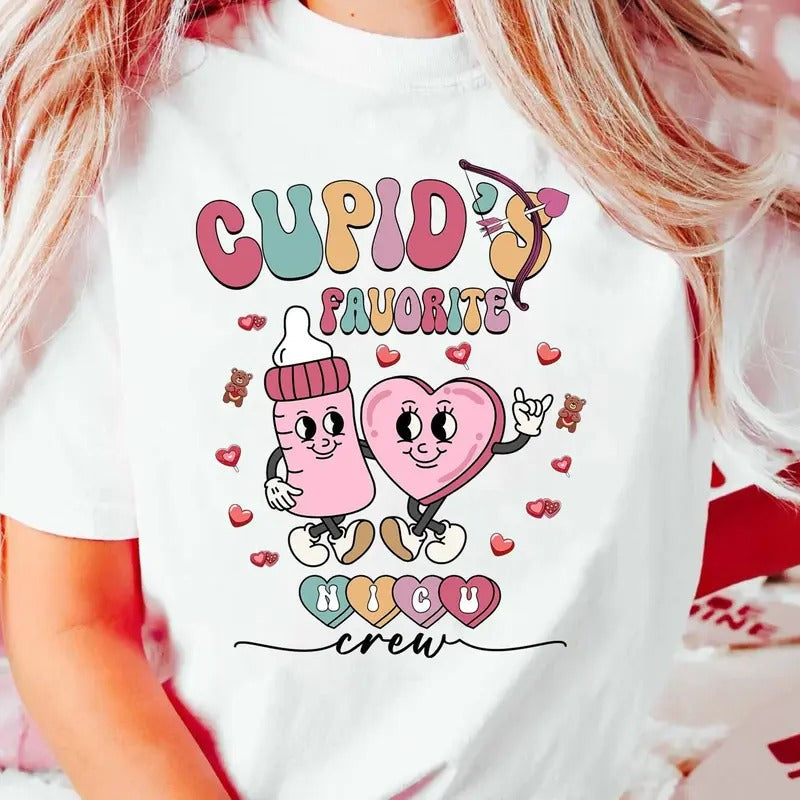 Cupid'S Favorite NICU Nurse Valentine Shirt Valentine NICU Nurse Shirt NICU Nurse Valentine Nurse Shirt Nurse School Shirt T-Shirts