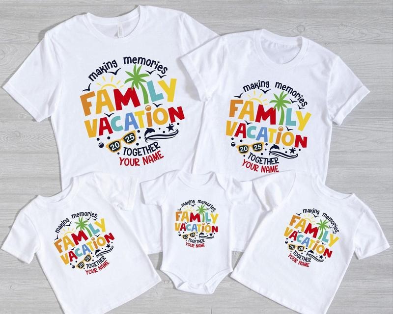 Custom Family Name Vacation 2025 Making Memories Together Shirt Family Matching Summer Vacation Family Vacation Shirts T-Shirts