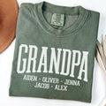 Custom Grandpa Shirt Grandkids Names Customized Grandparent Personalized Grandpa Shirt Grandchildren Names T-Shirts