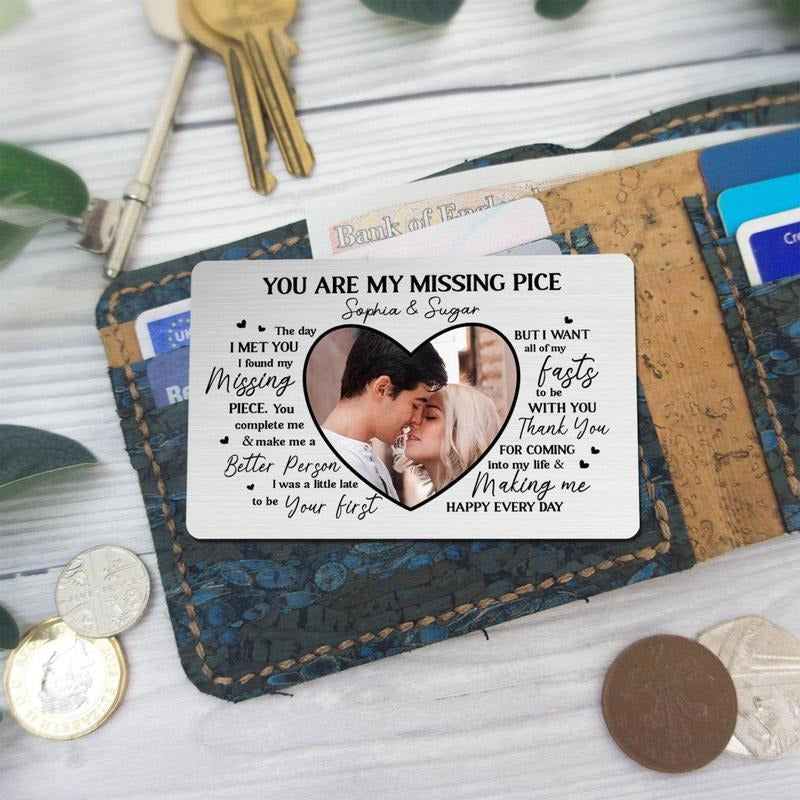 Custom Photo Wallet Metal Card Personalized Message Wallet Metal Insert Anniversary Wedding Him Her 04 T-Shirts