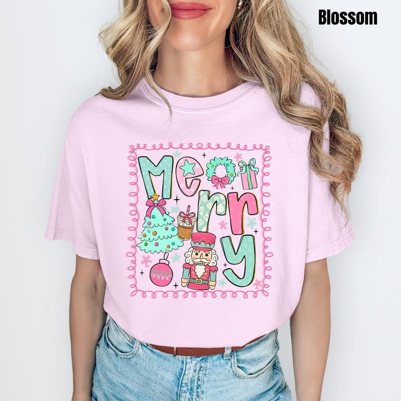 Cutesy Merry Scene Comfort Colors 'NLB' T-Shirts