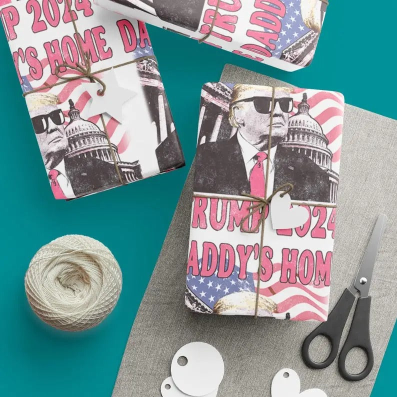 Daddy'S Home Wrap Make Great Again Wrap Trump Wrapping Paper Wrap Xmas Wrapping T-Shirts