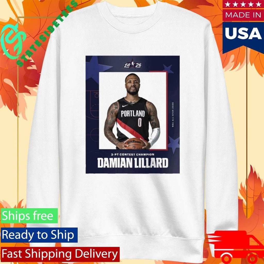 Damian Lillard The 2026 3-pt Contest Champion Shirt Unisex , , , Long Sleeve Tee