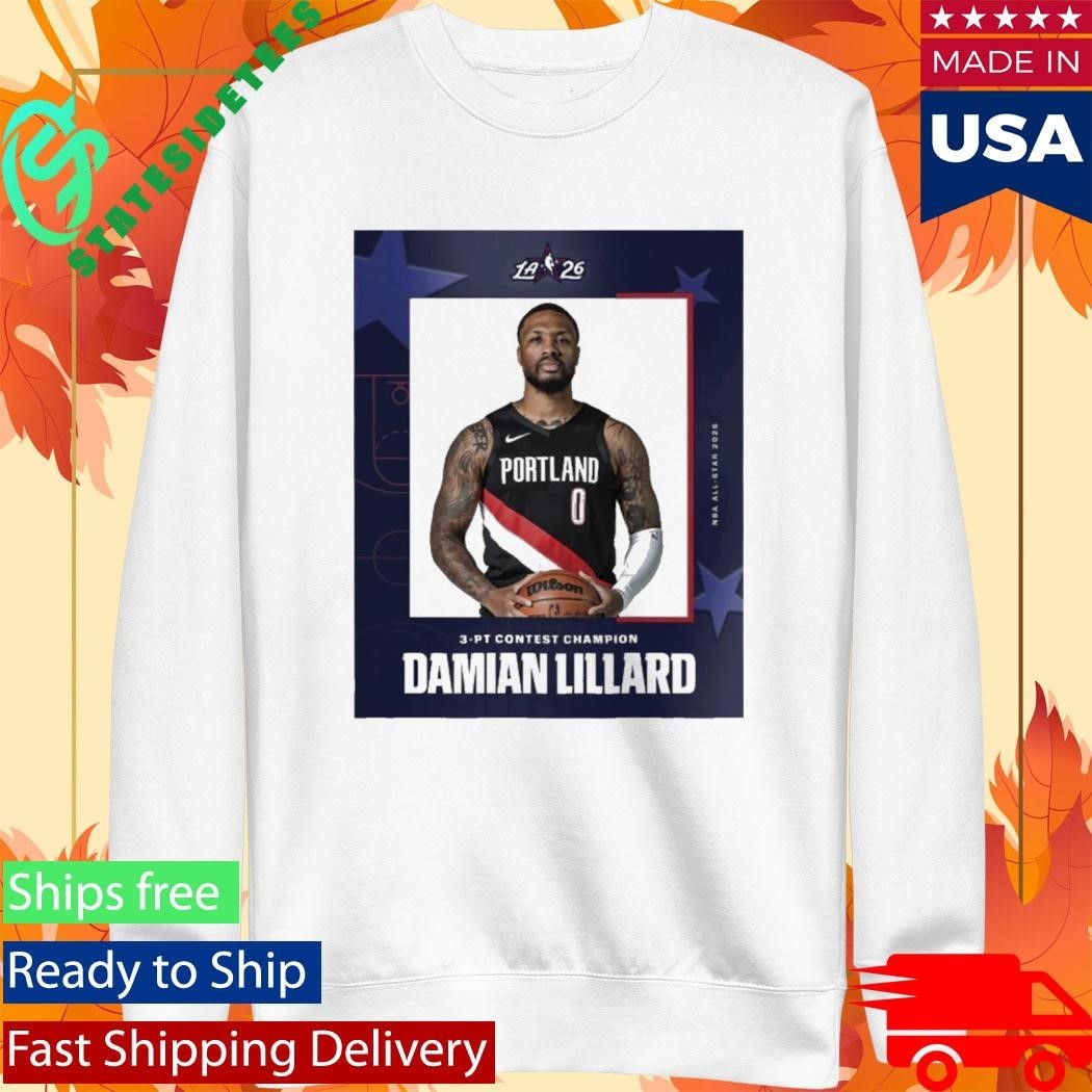 Damian Lillard The 2026 3-pt Contest Champion Shirt Unisex , , , Long Sleeve Tee