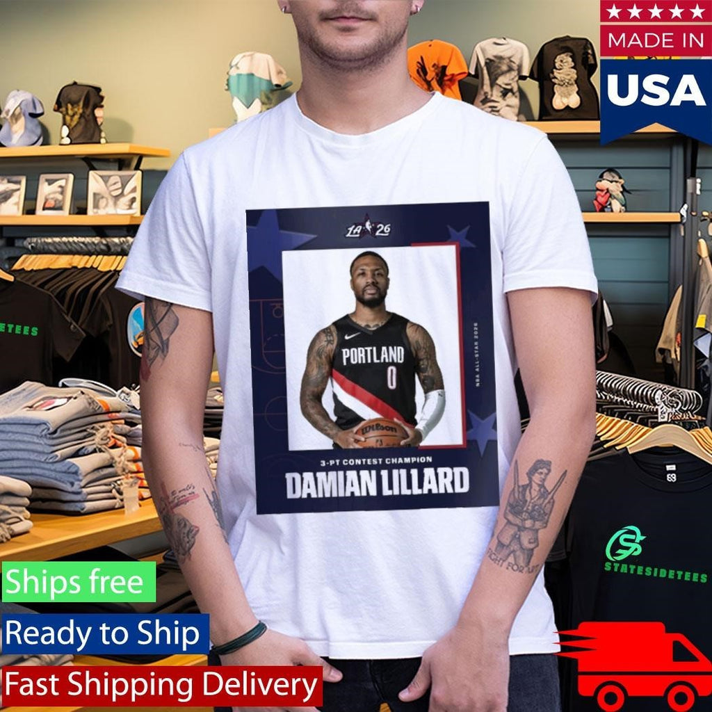 Damian Lillard The 2026 3-pt Contest Champion Shirt Unisex , , , Long Sleeve Tee