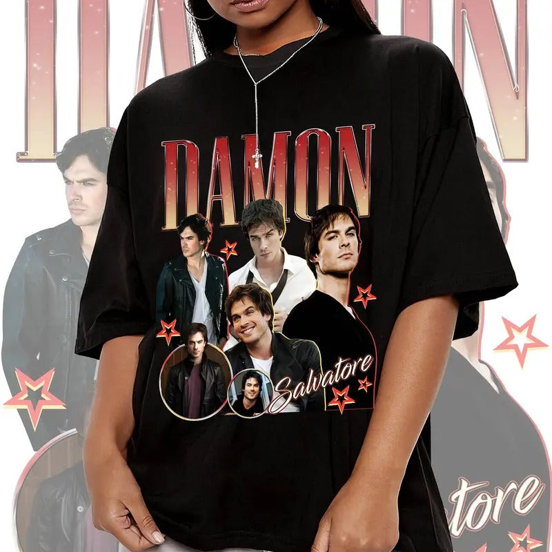 Damon Salvatore Vampire Diaries Shirt T-Shirts