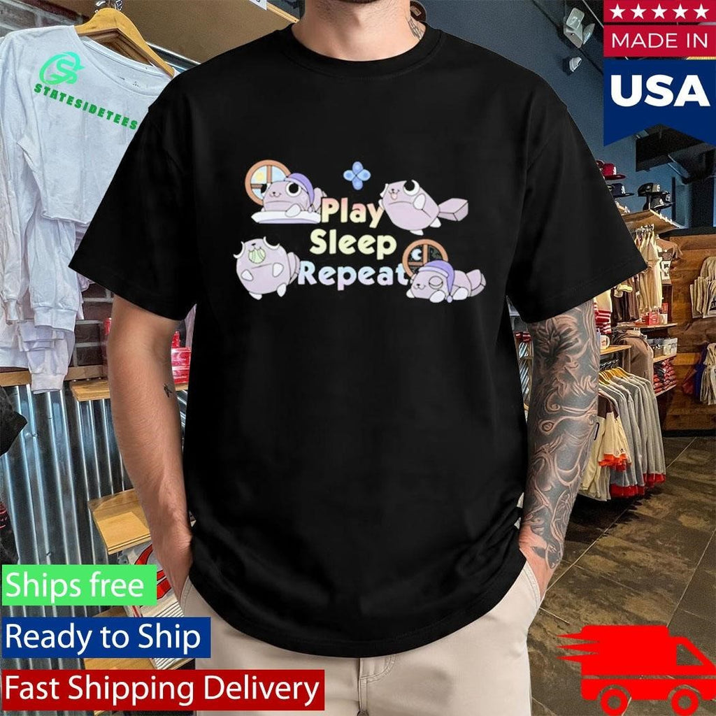 Dandy’s World Pebble Play Sleep Repeat Shirt Unisex , , , Long Sleeve Tee
