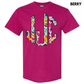 Dark Floral Monogram Gildan Short Sleeve 'NLB' T-Shirts