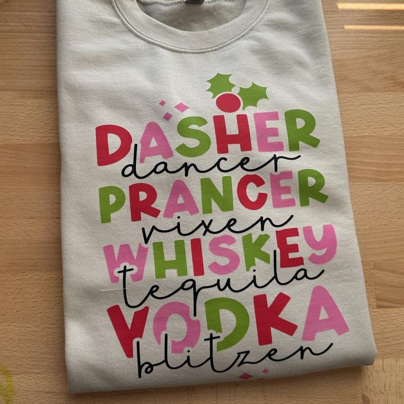 Dasher Dancer Whiskey Vodka T-Shirts