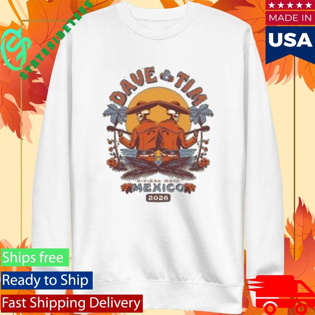 Dave And Tim Riviera Maya Skeletons Shirt Unisex , , , Long Sleeve Tee