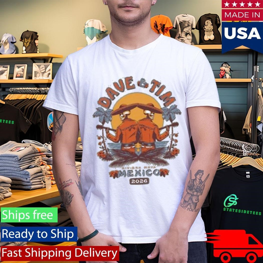 Dave And Tim Riviera Maya Skeletons Shirt Unisex , , , Long Sleeve Tee